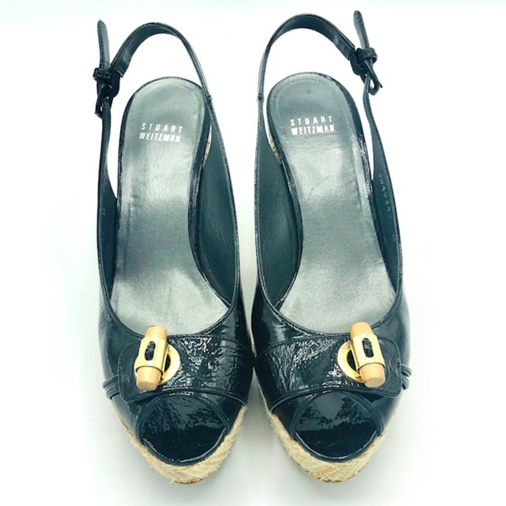 Stuart Weitzman Patent Leather Wedge Platform 7.5